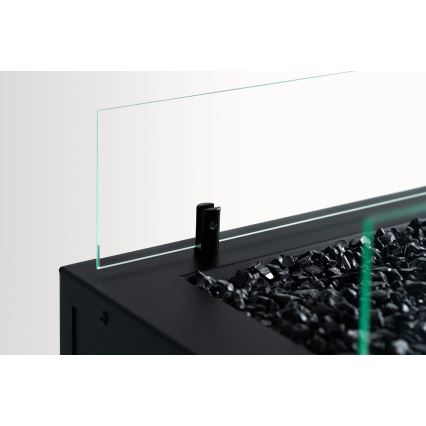 Planika - Outdoor-Gaskamin 41,4x69,8 cm 10kW 1xAAA schwarz + Schutzabdeckung