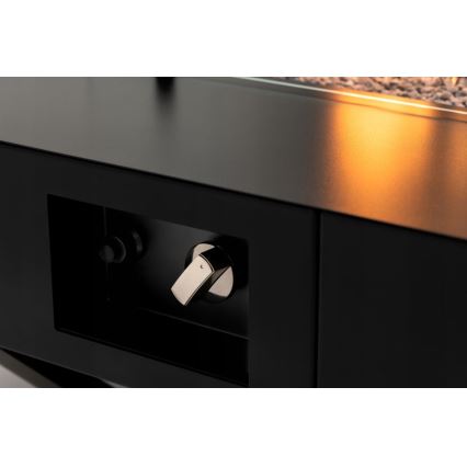 Planika - Outdoor-Gas-Kamin 46x106 cm 10kW schwarz + Schutzabdeckung