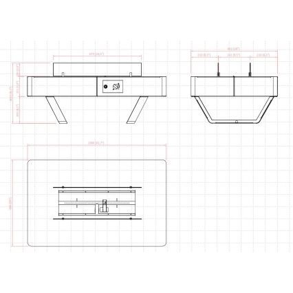 Planika - Outdoor-Gas-Kamin 46x106 cm 10kW schwarz + Schutzabdeckung