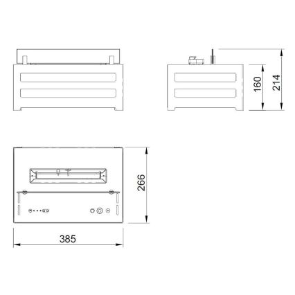 Planika - BIO-Kamin mit Fernbedienung 20,8x38,5 cm 2,5kW/230V schwarz