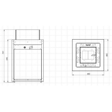 Planika - Outdoor-Gas-Kamin 79,7x48 cm 10kW schwarz + Schutzabdeckung