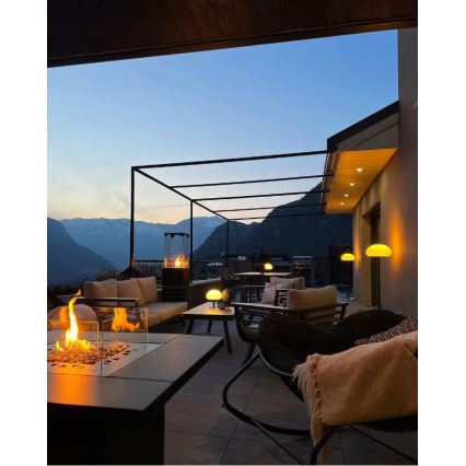 Planika - Outdoor-Gas-Kamin 79,7x90 cm 10kW schwarz + Schutzabdeckung
