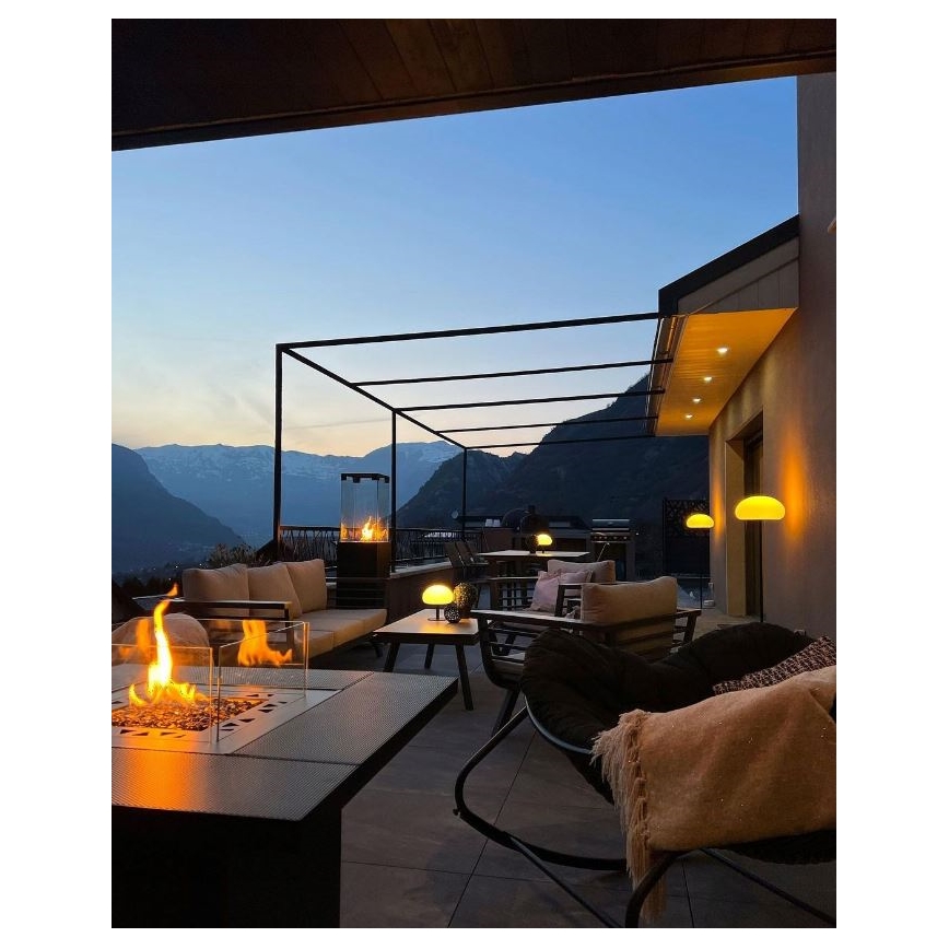 Planika - Outdoor-Gas-Kamin 79,7x90 cm 10kW schwarz + Schutzabdeckung