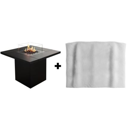 Planika - Outdoor-Gas-Kamin 79,7x90 cm 10kW schwarz + Schutzabdeckung