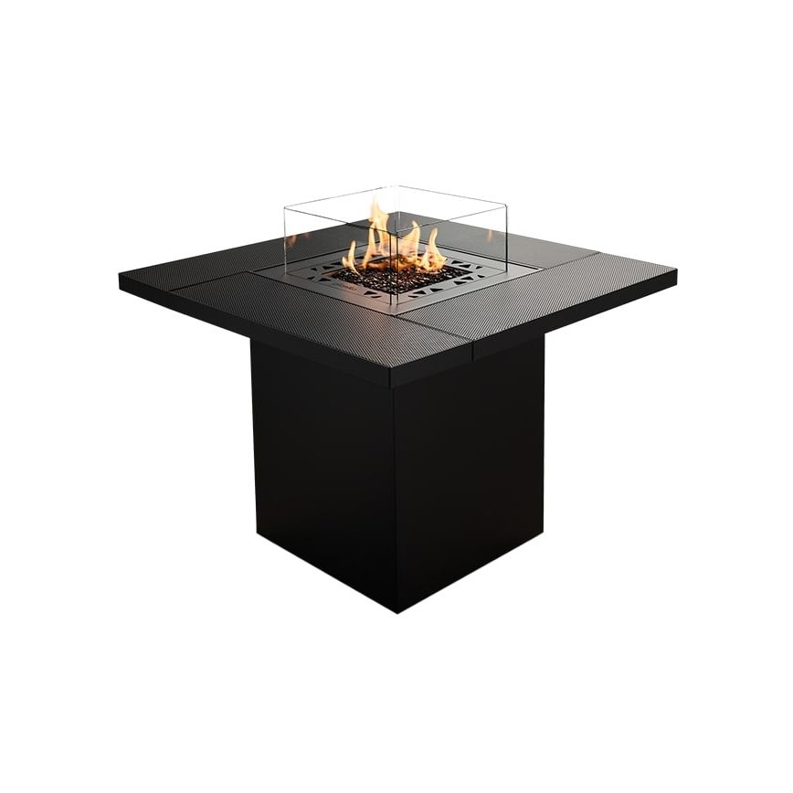 Planika - Outdoor-Gas-Kamin 79,7x90 cm 10kW schwarz + Schutzabdeckung