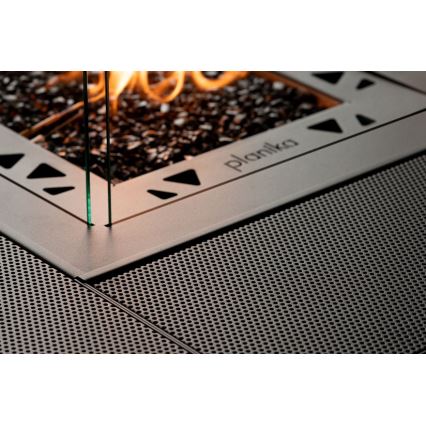 Planika - Outdoor-Gas-Kamin 79,7x90 cm 10kW schwarz + Schutzabdeckung