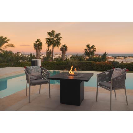 Planika - Outdoor-Gaskamin 79,7x90 cm 10kW 1xAAA schwarz + Schutzabdeckung