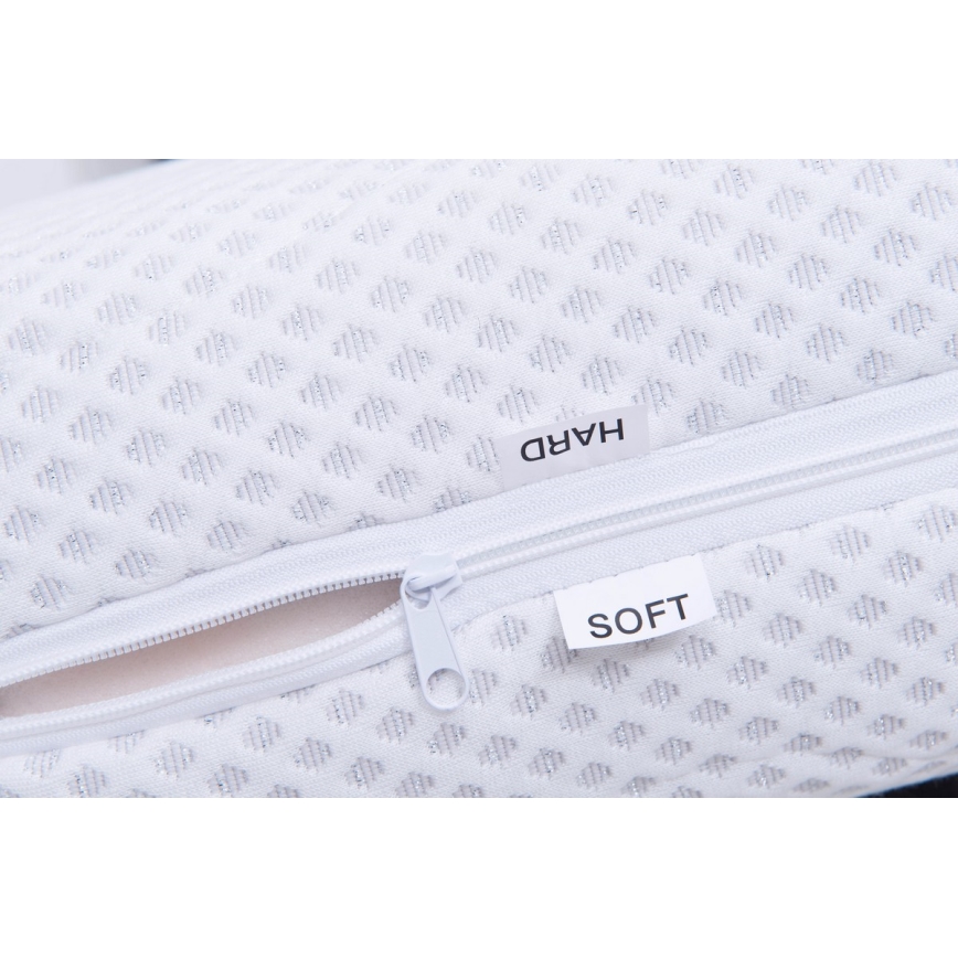 Polsterbett ALIS 180x200 cm, hellgrau, mit Matratze und Bettkasten