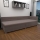 Polsterbett AMSTERDAM 90x200 cm mit wendbarem Kopfteil und Stauraum, beige