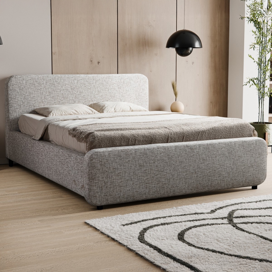 Polsterbett LAJLA 180x200 cm ohne Matratze, beige