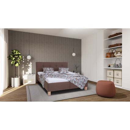 Polsterbett MARIA 160x200 cm mit Bettkasten, ohne Matratze, braun
