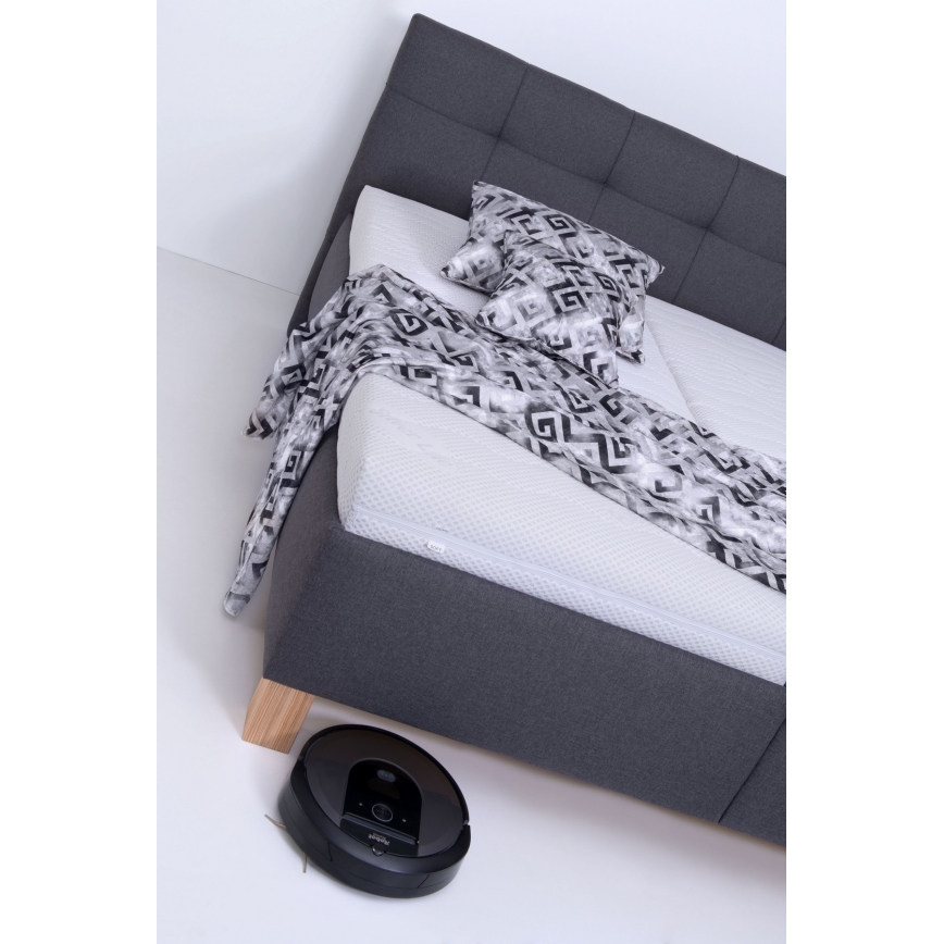 Polsterbett MARIA 180x200 cm mit Stauraum, ohne Matratze, grau