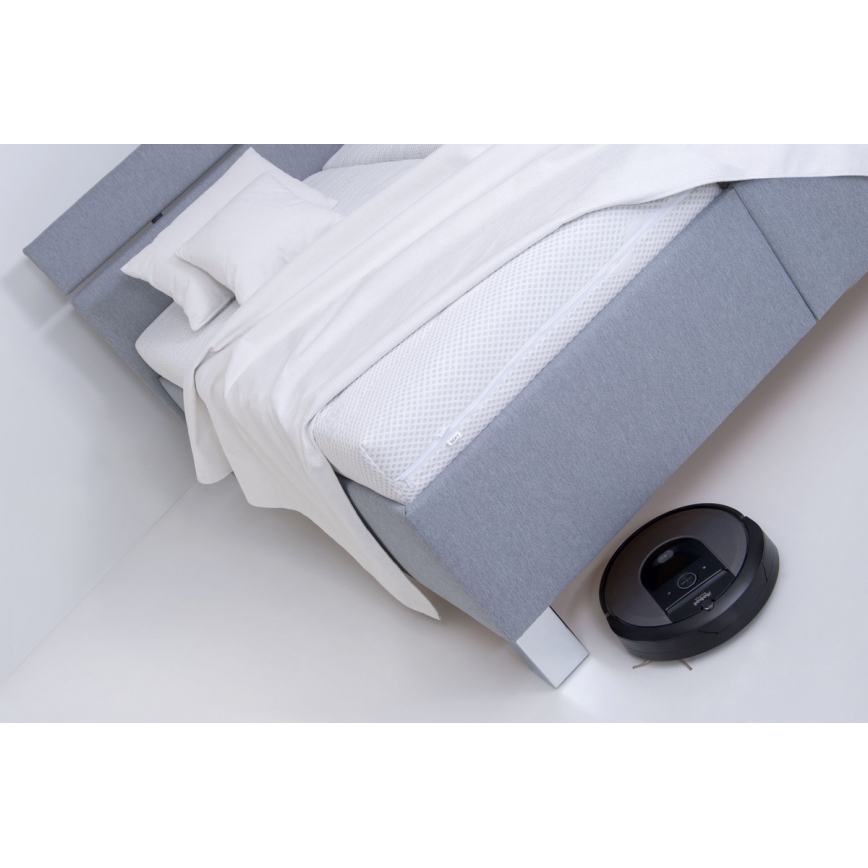 Polsterbett mit Bettkasten ohne Matratze ALIS 180x200 cm hellgrau