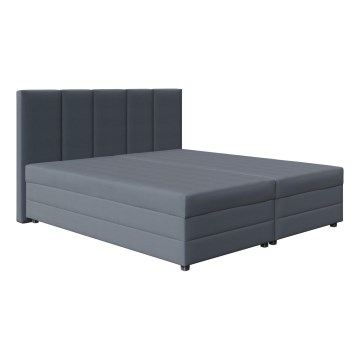 Polsterbett mit Federkernmatratze und Stauraum ISABEL 160x200 grau