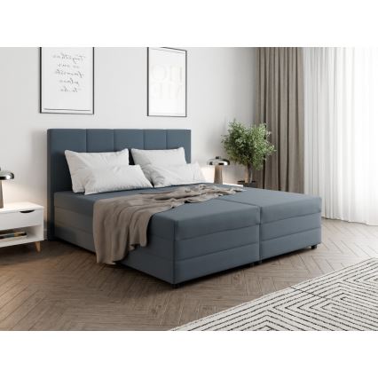 Polsterbett mit Federkernmatratze und Stauraum ISABEL 160x200 grau