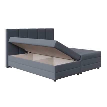 Polsterbett mit Federkernmatratze und Stauraum ISABEL 160x200 grau