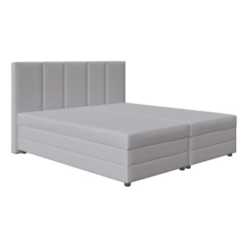 Polsterbett mit Federkernmatratze und Stauraum ISABEL 160x200 hellgrau