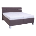 Polsterbett mit Matratze und Stauraum ALIS 160x200 cm braun