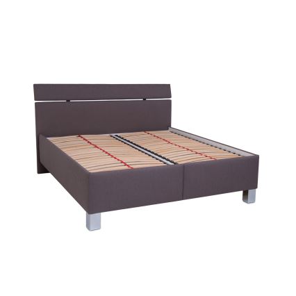 Polsterbett mit Matratze und Stauraum ALIS 160x200 cm braun