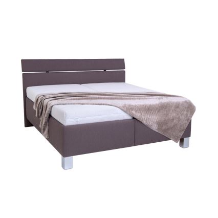 Polsterbett mit Matratze und Stauraum ALIS 160x200 cm braun