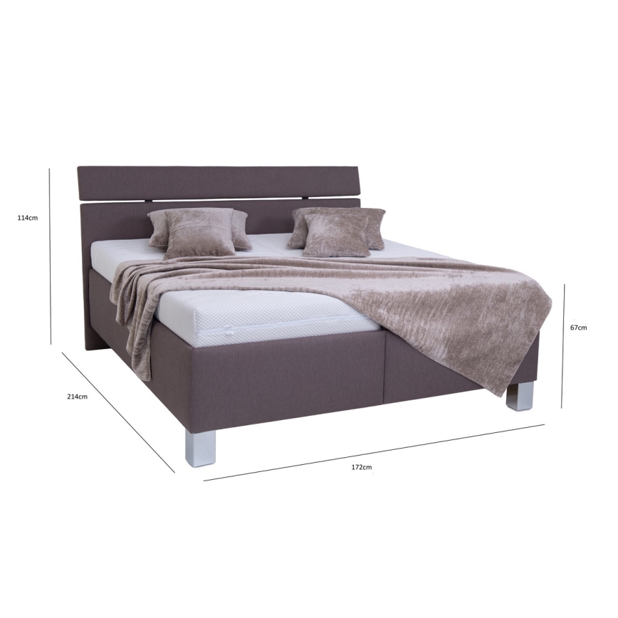 Polsterbett mit Matratze und Stauraum ALIS 160x200 cm braun