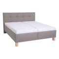 Polsterbett mit Matratze und Stauraum MARIA 180x200 cm taupe