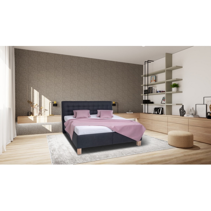 Polsterbett mit Matratze und Stauraum VIOLET 160x200 cm anthrazit