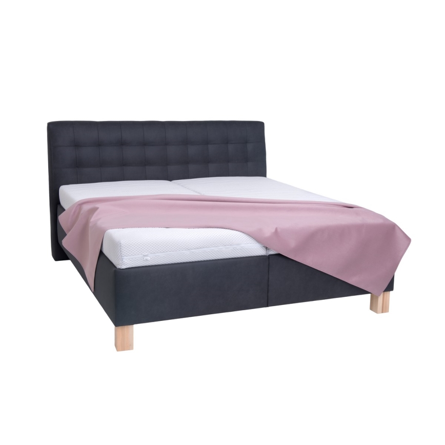 Polsterbett mit Matratze und Stauraum VIOLET 160x200 cm anthrazit