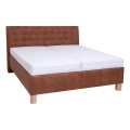 Polsterbett mit Matratze und Stauraum VIOLET 160x200 cm cognac braun