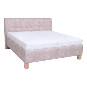 Polsterbett mit Matratze und Stauraum VIOLET 180x200 cm beige