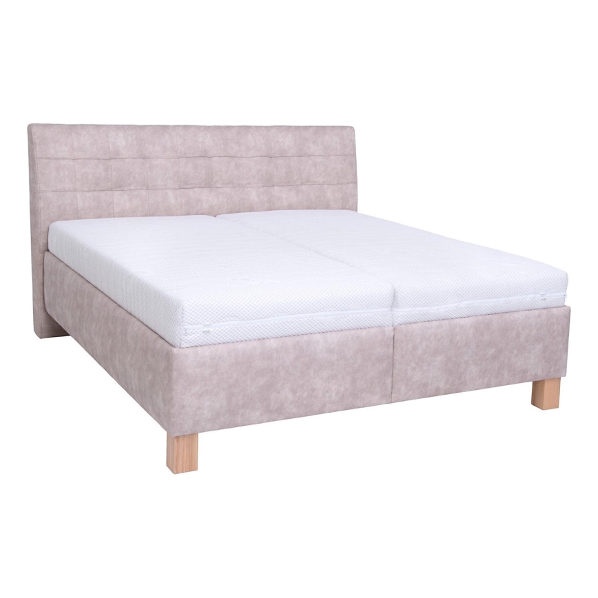 Polsterbett mit Matratze und Stauraum VIOLET 180x200 cm beige