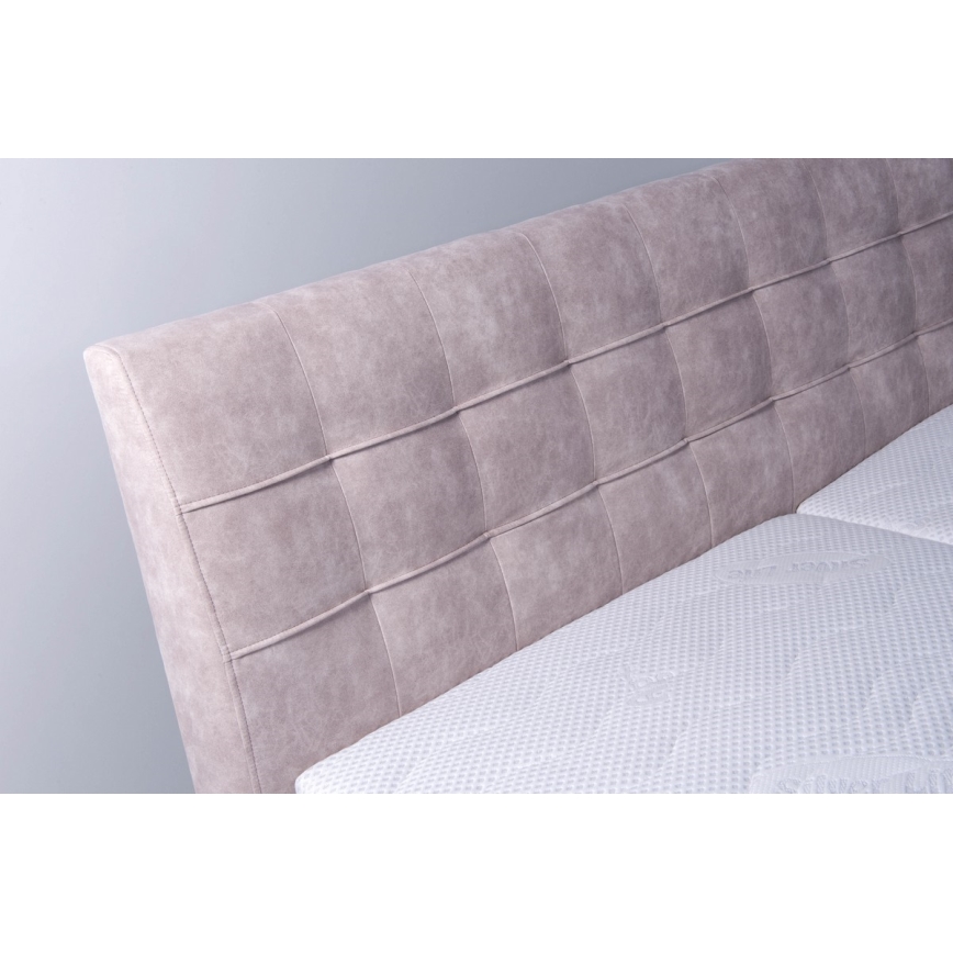 Polsterbett mit Matratze und Stauraum VIOLET 180x200 cm beige