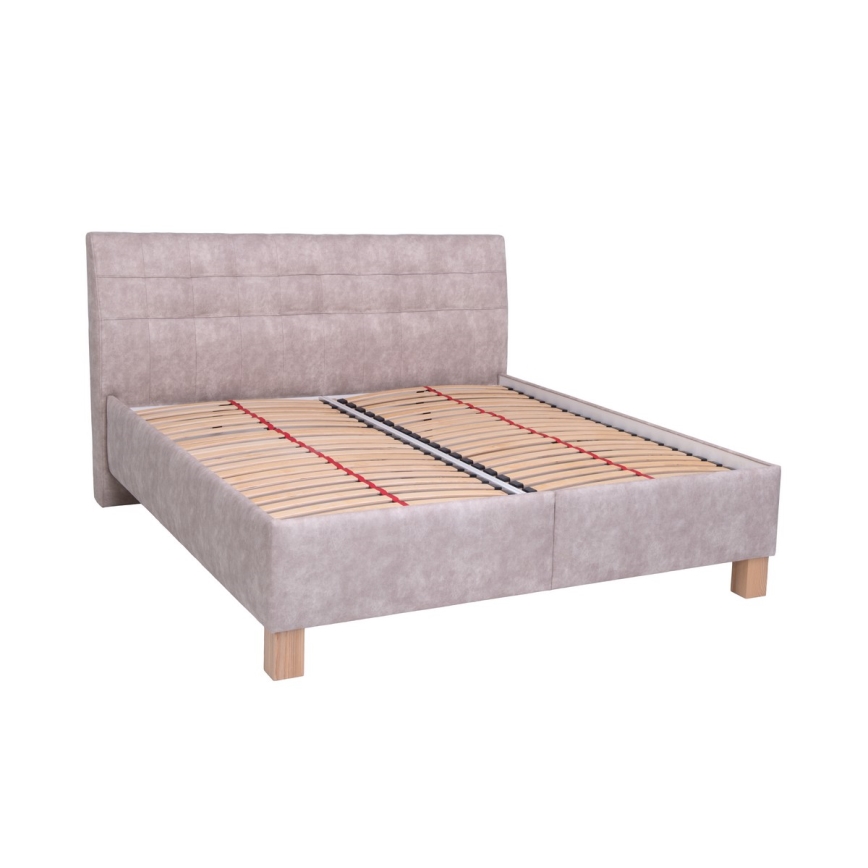 Polsterbett mit Matratze und Stauraum VIOLET 180x200 cm beige