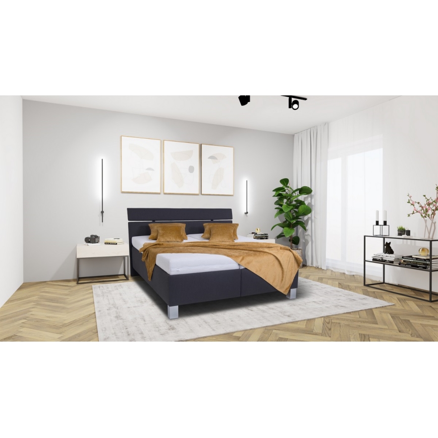 Polsterbett mit Stauraum ohne Matratze ALIS 160x200 cm anthrazit