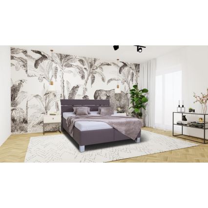 Polsterbett mit Stauraum ohne Matratze ALIS 160x200 cm braun