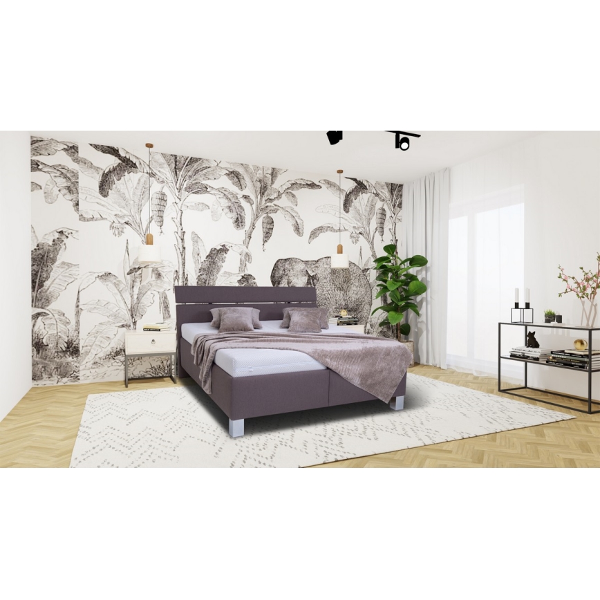 Polsterbett mit Stauraum ohne Matratze ALIS 160x200 cm braun