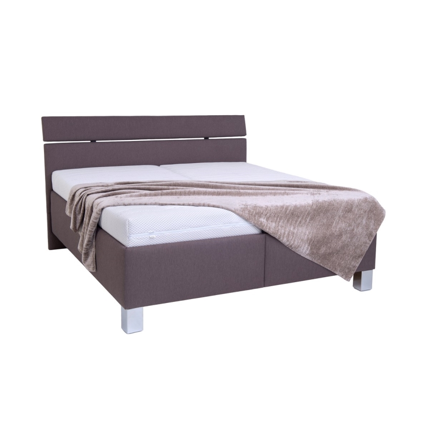 Polsterbett mit Stauraum ohne Matratze ALIS 160x200 cm braun