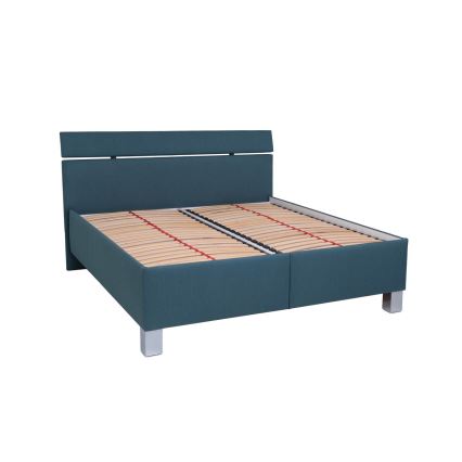 Polsterbett mit Stauraum ohne Matratze ALIS 160x200 cm petrolblau