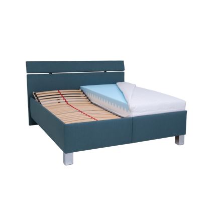 Polsterbett mit Stauraum ohne Matratze ALIS 160x200 cm petrolblau