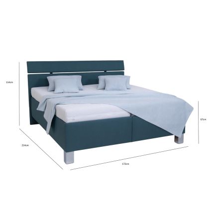 Polsterbett mit Stauraum ohne Matratze ALIS 160x200 cm petrolblau