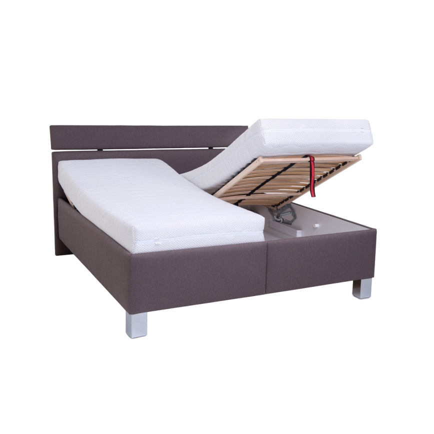 Polsterbett mit Stauraum ohne Matratze ALIS 180x200 cm braun