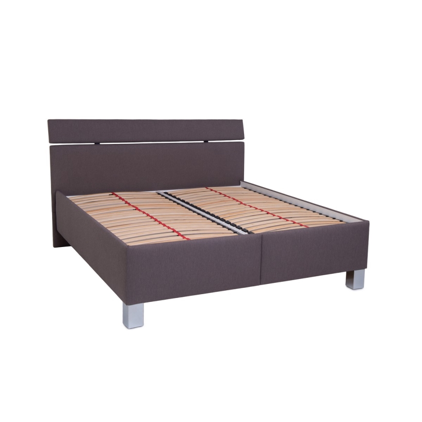 Polsterbett mit Stauraum ohne Matratze ALIS 180x200 cm braun