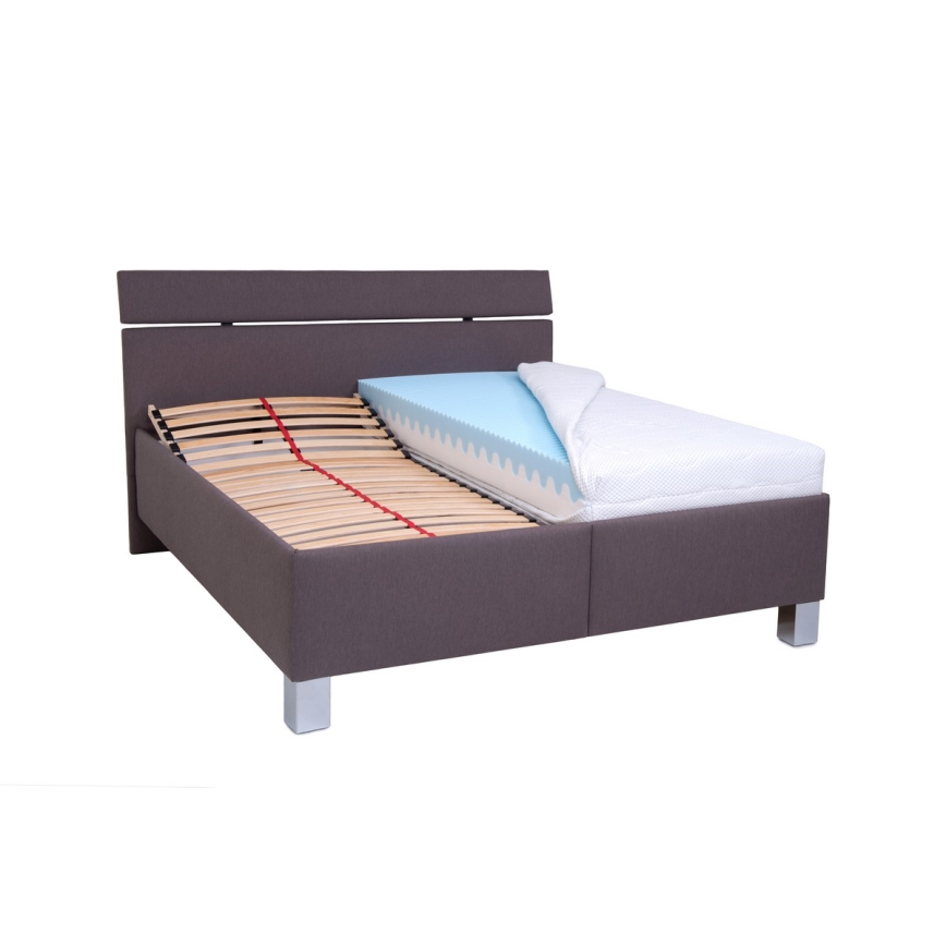 Polsterbett mit Stauraum ohne Matratze ALIS 180x200 cm braun