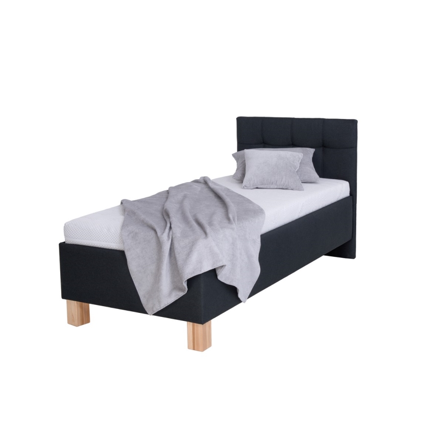 Polsterbett mit Stauraum ohne Matratze MARIA ONE 90x200 cm anthrazit