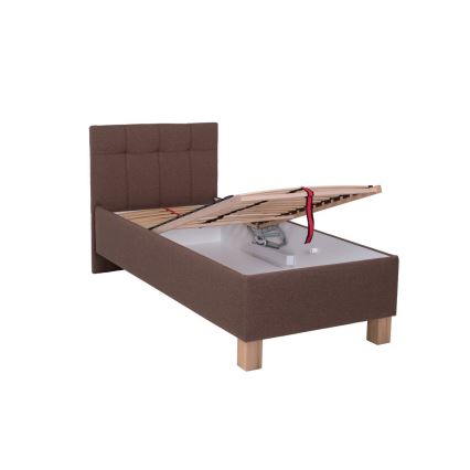 Polsterbett mit Stauraum ohne Matratze MARIA ONE 90x200 cm braun