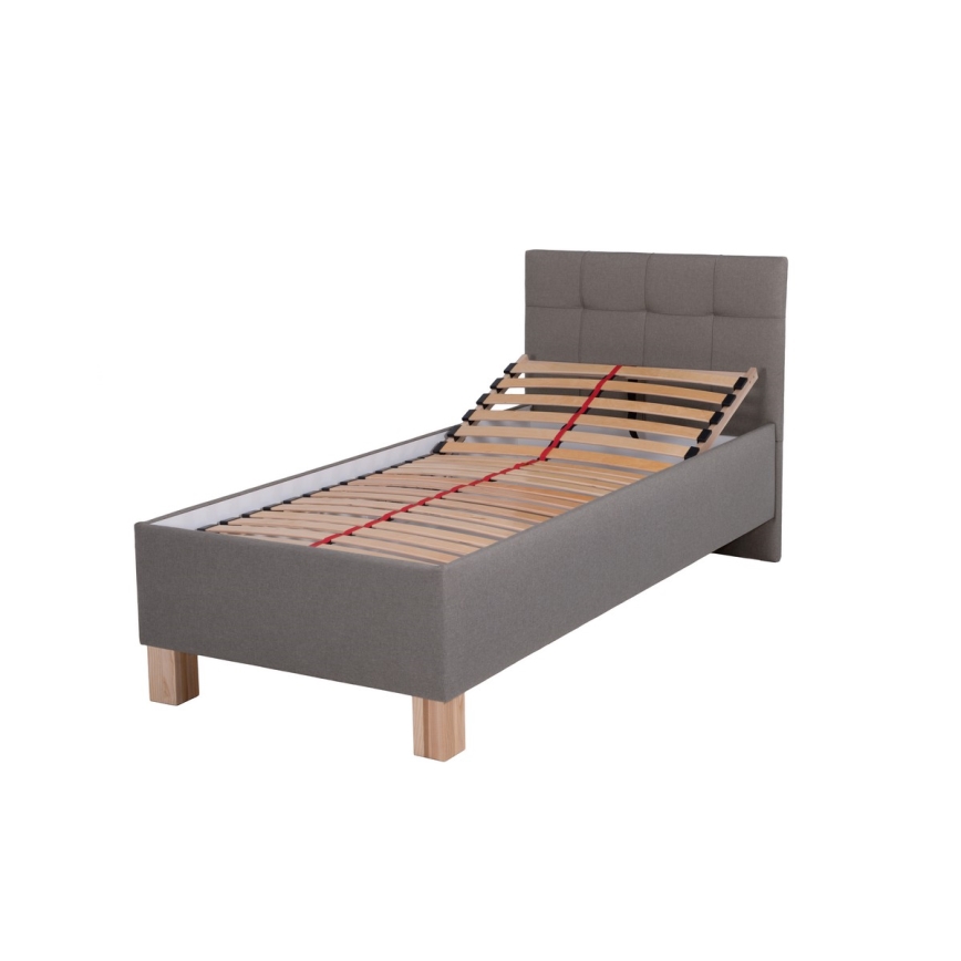 Polsterbett mit Stauraum ohne Matratze MARIA ONE 90x200 cm taupe