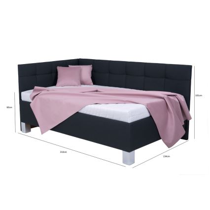 Polsterbett mit Stauraum ohne Matratze MARIA PETITE 120x200 cm anthrazit