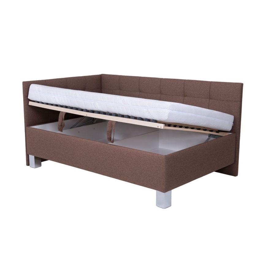 Polsterbett mit Stauraum ohne Matratze MARIA PETITE 120x200 cm braun