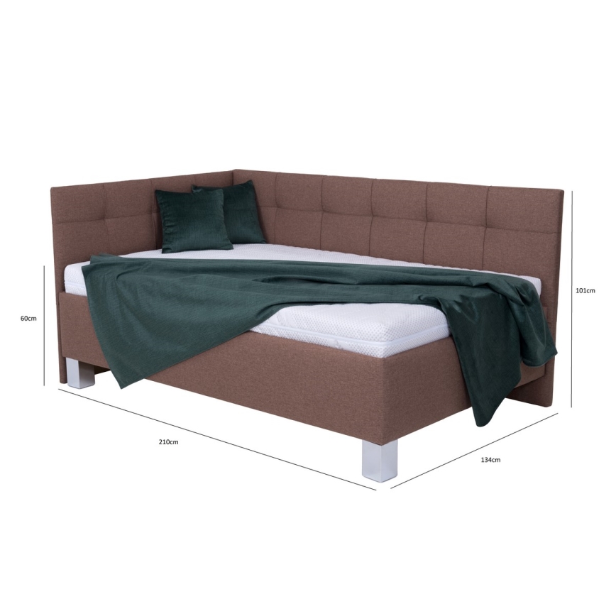 Polsterbett mit Stauraum ohne Matratze MARIA PETITE 120x200 cm braun