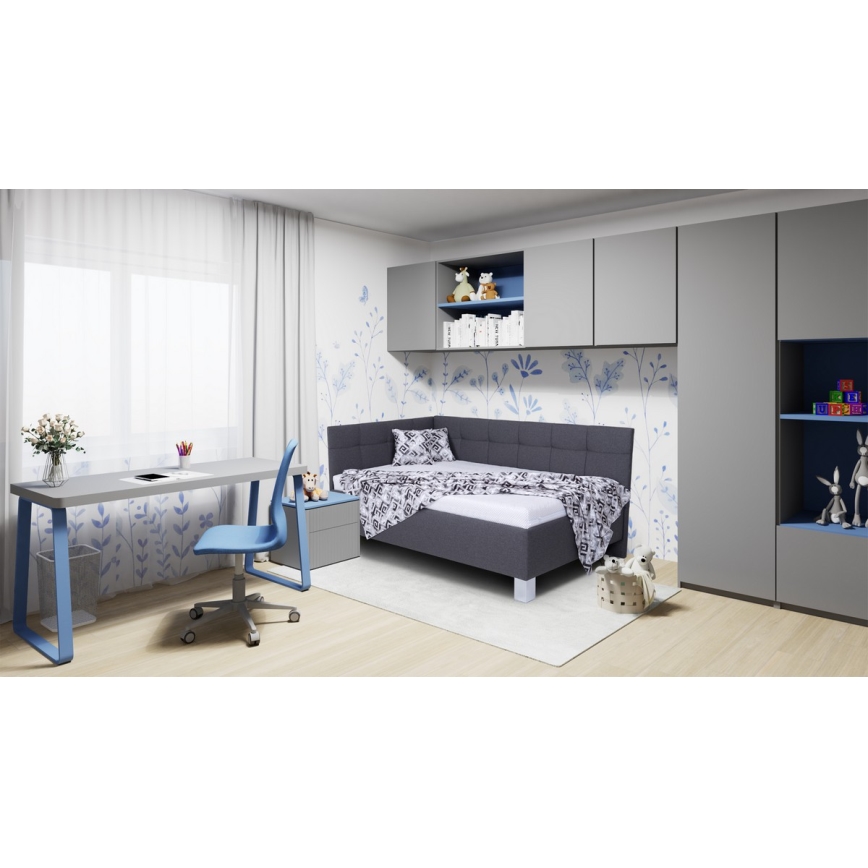 Polsterbett mit Stauraum ohne Matratze MARIA PETITE 120x200 cm grau